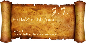 Foltán Tünde névjegykártya