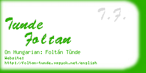 tunde foltan business card